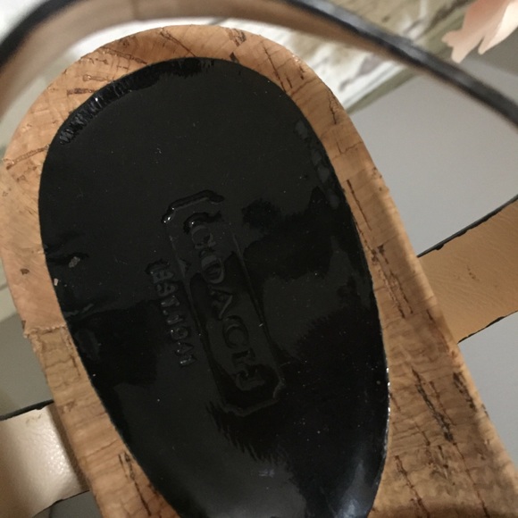 Coach Leala Black Patent Wedges - Picture 4 of 7